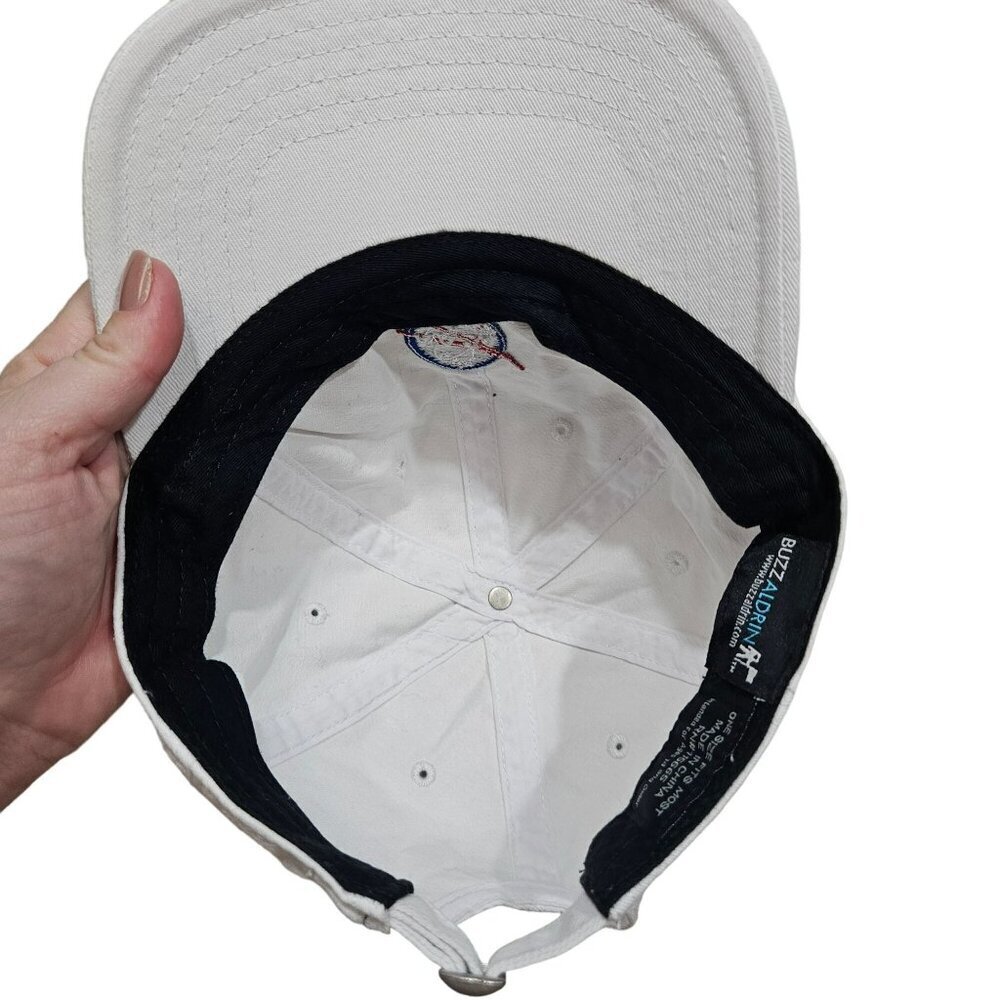 Buzz Aldrin NASA Logo White Baseball Cap Adjustable Strap Cotton Adult Space - Picture 5 of 6